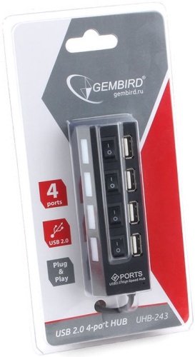 Разветвитель USB2.0 Gembird UHB-243-AD фото 2