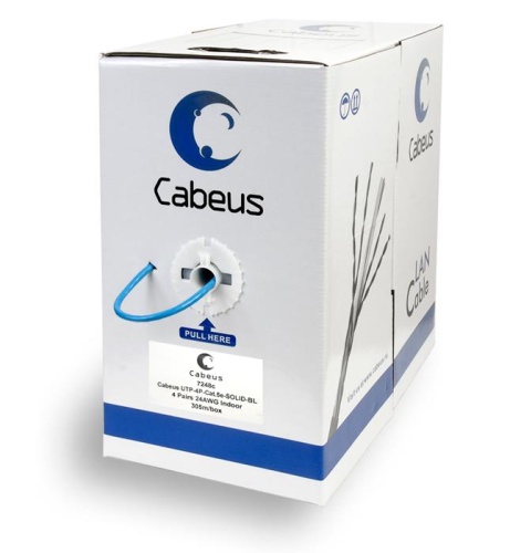 Кабель UTP Cabeus UTP-4P-Cat.5e-SOLID-BL Кабель UTP Cabeus UTP-4P-Cat.5e-SOLID-BL