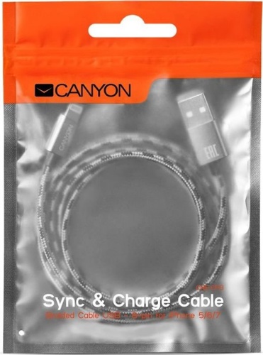 Переходник для Apple CANYON CFI-3 Lightning USB Cable CNE-CFI3DG Dark gray фото 2 Переходник для Apple CANYON CFI-3 Lightning USB Cable CNE-CFI3DG Dark gray фото 2