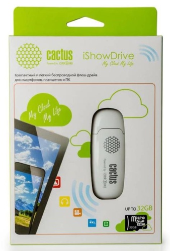Накопитель USB flash Cactus 8Gb iShowDrive CS-ISHOWDRIVE-8GB Wi-Fi белый фото 2 Накопитель USB flash Cactus 8Gb iShowDrive CS-ISHOWDRIVE-8GB Wi-Fi белый фото 2