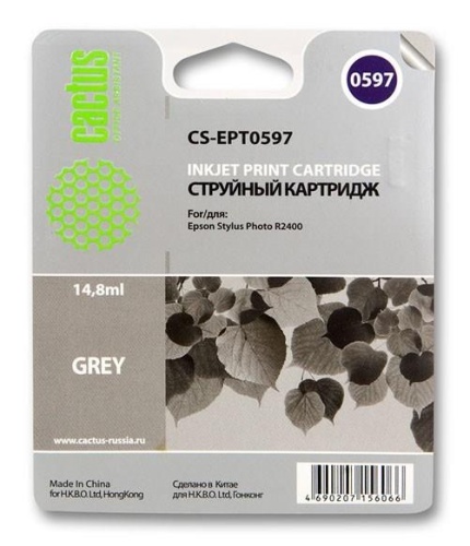 Картридж струйный совместимый Cactus CS-EPT0597 серый