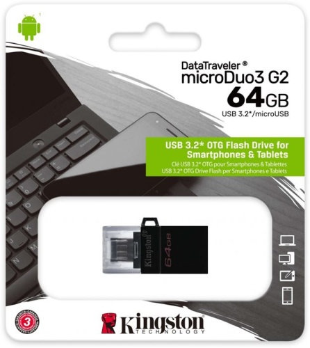 Накопитель USB flash Kingston 64 Гб DataTraveler microDuo3 G2 DTDUO3G2/64GB фото 2