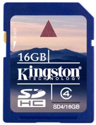 Карта памяти SDHC Kingston 16ГБ SD4/16GB