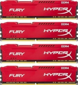  DDR4 Kingston 64GB (Kit of 4) HyperX FURY Red HX429C17FRK4/64