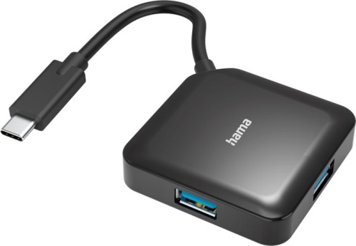 Разветвитель USB-C Hama H-200112 черный (00200112)