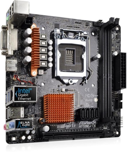 Мат. плата Socket1151 ASRock H110M-ITX фото 3