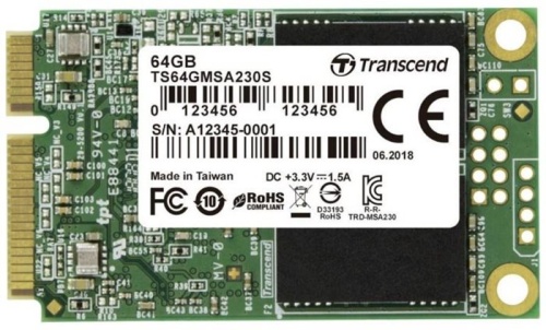 Накопитель SSD mSATA Transcend 64 Гб MSA230S TS64GMSA230S Накопитель SSD mSATA Transcend 64 Гб MSA230S TS64GMSA230S