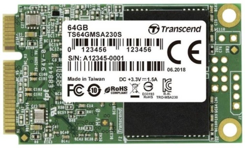Накопитель SSD mSATA Transcend 64 Гб MSA230S TS64GMSA230S