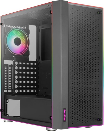 Корпус Miditower Aerocool Skribble черный SKRIBBLE-G-BK-V1