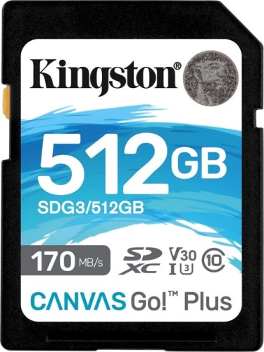 Карта памяти SDXC Kingston 512 Гб Canvas Go Plus SDG3/512GB