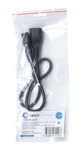 Кабель питания Cabeus PC-189-VDE-0.6M фото 5 Кабель питания Cabeus PC-189-VDE-0.6M фото 5