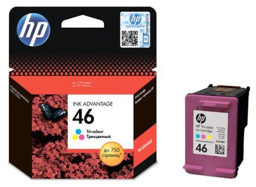 Набор струйных картриджей ориг. Hewlett Packard 46 Tri-Colour Ink Print Cartridge CZ638AE