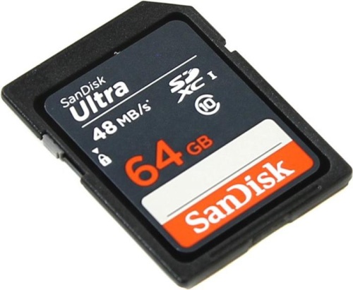 Карта памяти SDXC SanDisk 64ГБ Class 10 UHS-I Ultra SDSDUNB-064G-GN3IN