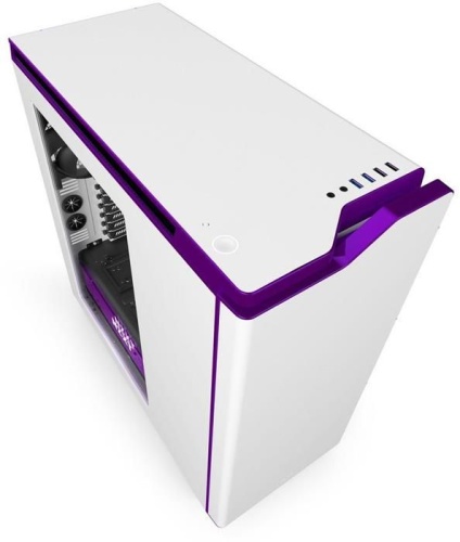 Корпус Miditower NZXT CA-H442W-W2 H440 WHITE/PURPLE фото 4