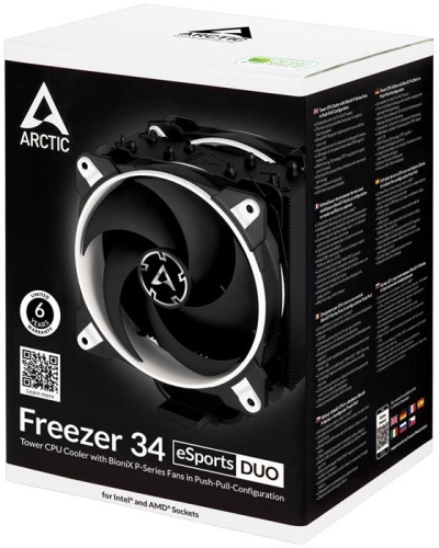 Кулер для процессора Arctic Cooling Freezer 34 eSports DUO White (ACFRE00061A) фото 2 Кулер для процессора Arctic Cooling Freezer 34 eSports DUO White (ACFRE00061A) фото 2