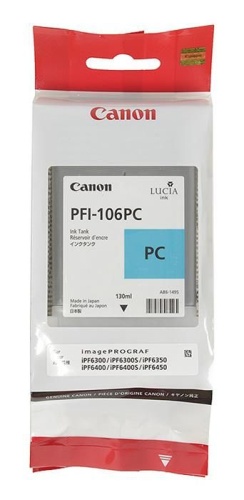 Оригинальный струйный картридж Canon PFI-106 PC (фото голубой) 6625B001