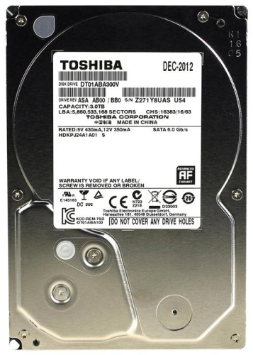 Жесткий диск SATA HDD Toshiba 3TB DT01ABA300V