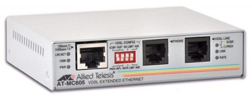 Медиаконвертер Allied Telesis Media Converter VDSL to 10/100TX & POTs port AT-MC605-60