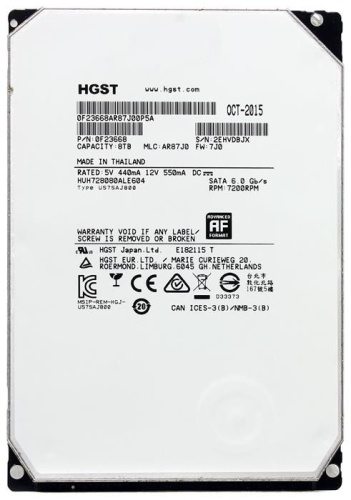 Жесткий диск SATA HDD Hitachi 8000ГБ Enterprise HE8 HUH728080ALE604