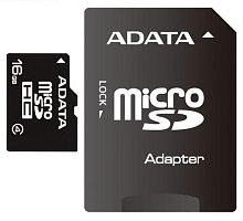 Карта памяти Micro SDHC A-Data 16ГБ AUSDH16GCL4-RA1