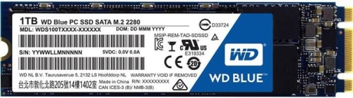 Накопитель SSD M.2 Western Digital 1TB Blue (R545/W525Mb/s, TLC, SATA 6Gb/s, 2280) (WDS100T1B0B)