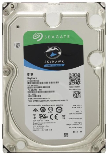 Жесткий диск SATA HDD Seagate 8000Gb (8Tb) SkyHawk Surveillance ST8000VX0022 Жесткий диск SATA HDD Seagate 8000Gb (8Tb) SkyHawk Surveillance ST8000VX0022