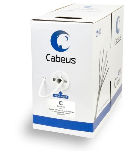Кабель UTP Cabeus UTP-4P-Cat.5e-SOLID-WH Кабель UTP Cabeus UTP-4P-Cat.5e-SOLID-WH