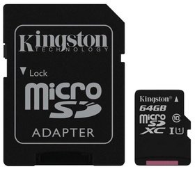   micro SDXC Kingston 64 microSDXC Class 10 UHS-I SDC10G2/64GB