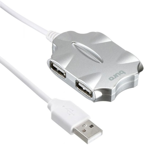 Разветвитель USB2.0 Buro BU-HUB4-0.5-U2.0-Candy серебристый BU-HUB4-0.5-U2.0-CANDY фото 4