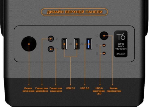 Корпус Miditower Zalman ZM-T6 черный фото 6