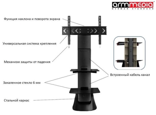 Подставка ARM MEDIA TRITON-10 light grey фото 3 Подставка ARM MEDIA TRITON-10 light grey фото 3