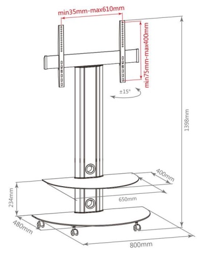 Подставка ARM MEDIA PT-STAND-4 black фото 3 Подставка ARM MEDIA PT-STAND-4 black фото 3