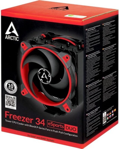 Кулер для процессора Arctic Cooling Freezer 34 eSports DUO - Red (ACFRE00060A) фото 10 Кулер для процессора Arctic Cooling Freezer 34 eSports DUO - Red (ACFRE00060A) фото 10