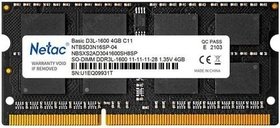   SO-DIMM DDR3 Netac 4Gb NTBSD3N16SP-04 Basic RTL