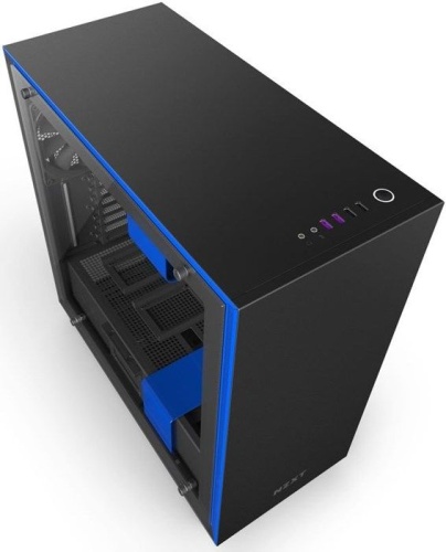 Корпус Miditower NZXT CA-H700W-BL H700i SMART MATTE BLACK/BLUE фото 2