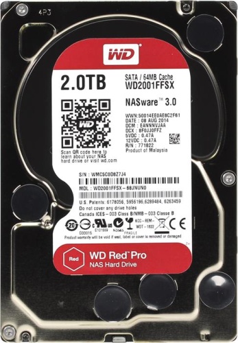 Жесткий диск SATA HDD Western Digital 2000ГБ Red Pro WD2001FFSX
