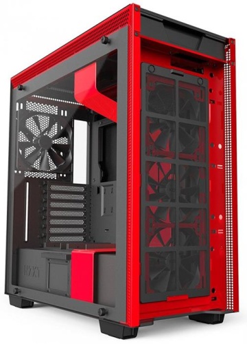 Корпус Miditower NZXT CA-H700W-BR H700i SMART MATTE BLACK/RED фото 9