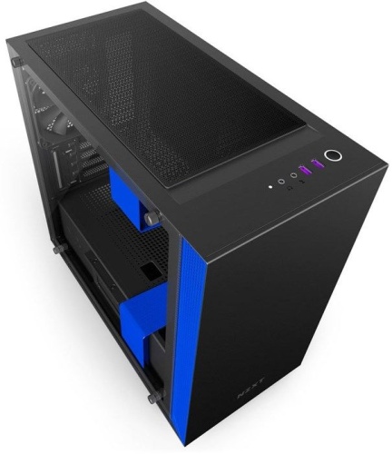 Корпус Minitower NZXT CA-H400W-BL H400i SMART MATTE BLACK/BLUE фото 6