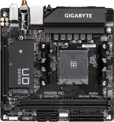 Мат. плата SocketAM4 GIGABYTE A520I AC