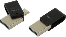  USB flash Silicon Power 8Gb Mobile X31 Black USB 3.0/microUSB (SP008GBUF3X31V1K)