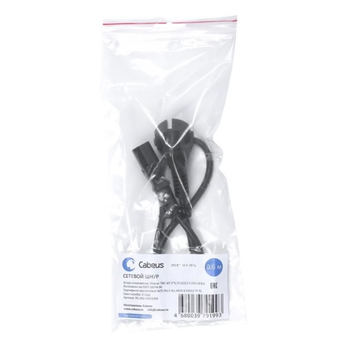 Кабель питания Cabeus PC-186-VDE-0.6M фото 5 Кабель питания Cabeus PC-186-VDE-0.6M фото 5