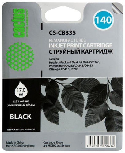 Картридж струйный совместимый Cactus CS-CB335 №140 черный