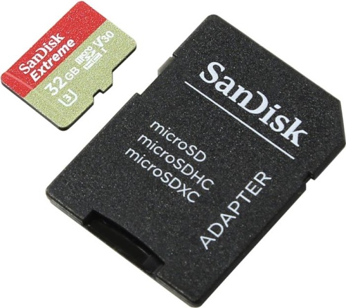 Карта памяти Micro SDHC SanDisk 32ГБ Class 10 UHS-I U3 Extreme SDSQXVF-032G-GN6AT