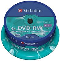 Диск DVD-RW Verbatim 4.7ГБ 4x 43639