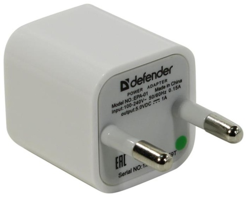 Адаптер питания USB Defender Type Wall EPA-01 5V/1A 83523