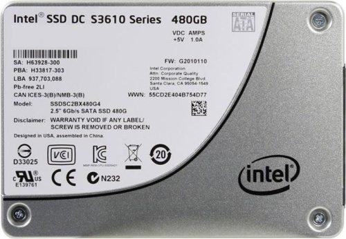 Накопитель SSD SATA 2.5 Intel 480Gb S3610 Series SSDSC2BX480G4