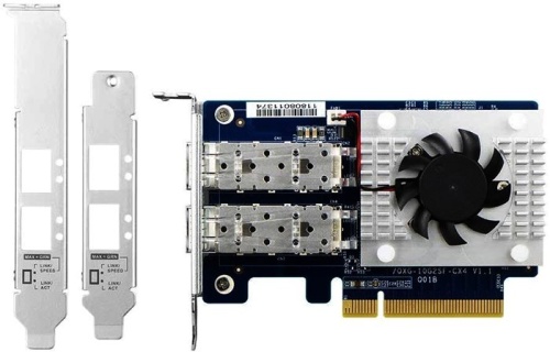 Опция для хранилища данных QNAP QNAP QXG-10G2SF-CX4 Dual-port SFP+ 10GbE network expansion card, low-profile form factor, PCIe Gen3 x8 фото 4