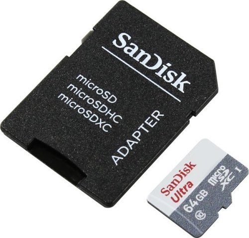 Карта памяти micro SDXC SanDisk 64Gb Ultra 80 SDSQUNS-064G-GN3MA