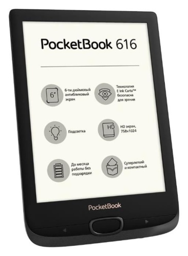 Электронная книга PocketBook 616 Obsidian Black PB616-H-RU фото 2