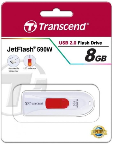Накопитель USB flash Transcend 8Gb Jetflash 590 TS8GJF590W белый фото 4 Накопитель USB flash Transcend 8Gb Jetflash 590 TS8GJF590W белый фото 4